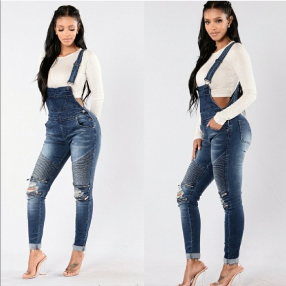NWT Dark Blue Fashion Nova All Over Me Overalls